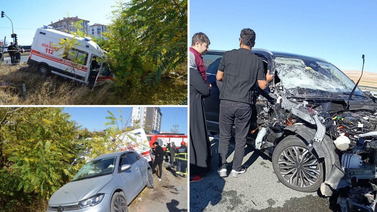 Aksaray'da ardı ardına yaşanan trafik kazaları: Ambulans, yaralıyı taşırken kaza yaptı!