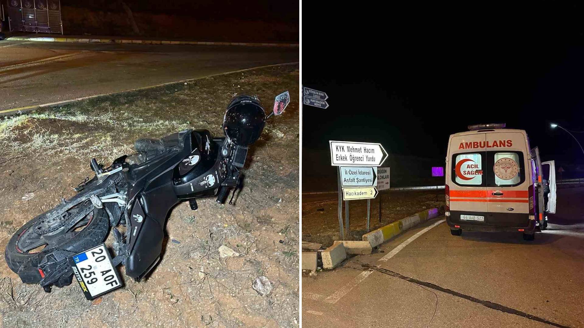 Uşak'ta korkunç kaza: Otomobil ile motosiklet çarpıştı, 2 kişi hastaneye sevk edildi.