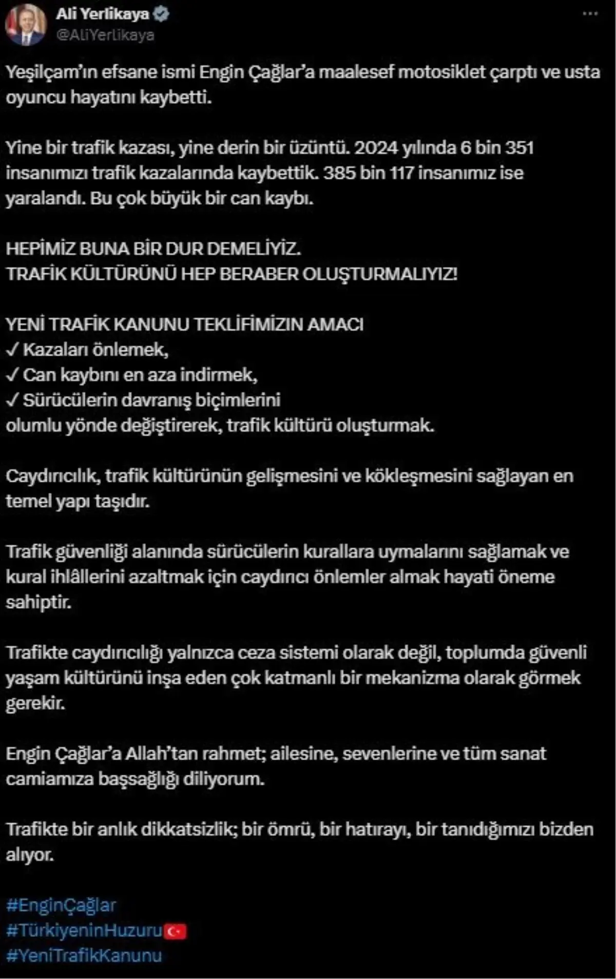 2024 trafik kazaları raporu duyguları harap etti!