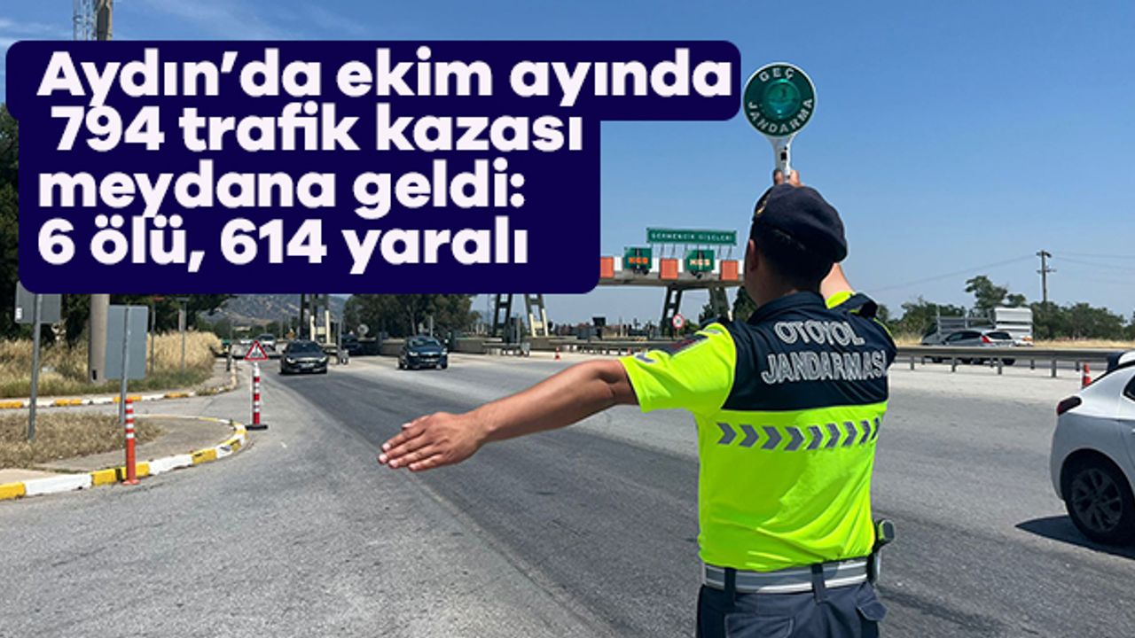 Aydın'da ekim ayında 794 trafik olayı oldu: 6 ölü, 614 yaralı.