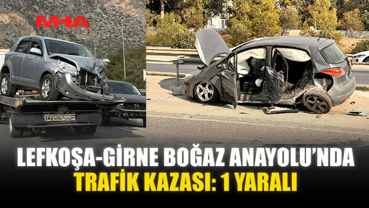 LEFKOŞA-GİRNE YOLUNDA KAZA: 1 KİŞİ YARALI