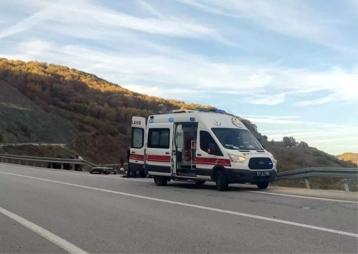 Bilecik'te trafik kazasında sürücü yaralandı.