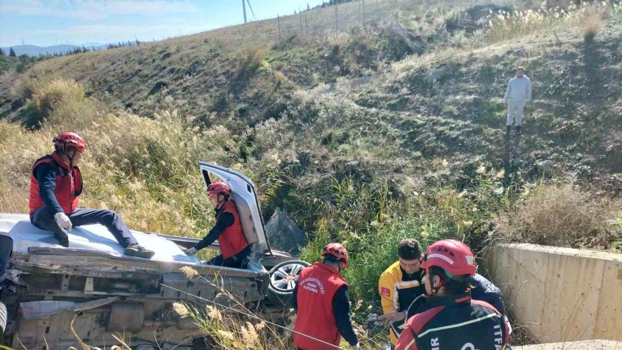 1 kişi yaralandı, Balıkesir'de kaza yaşandı.