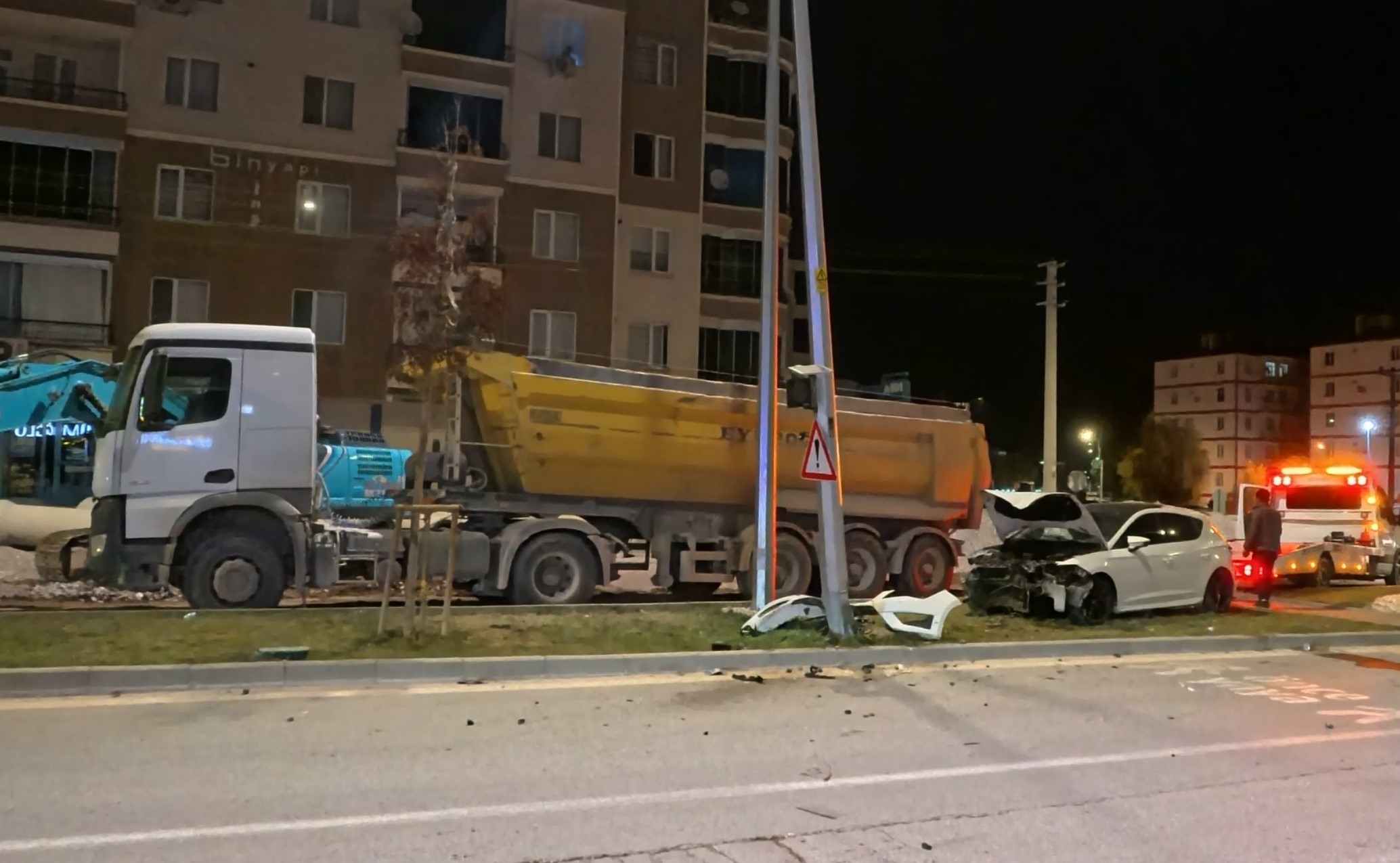 Trafik olmayan yolda ardışık kazaalar