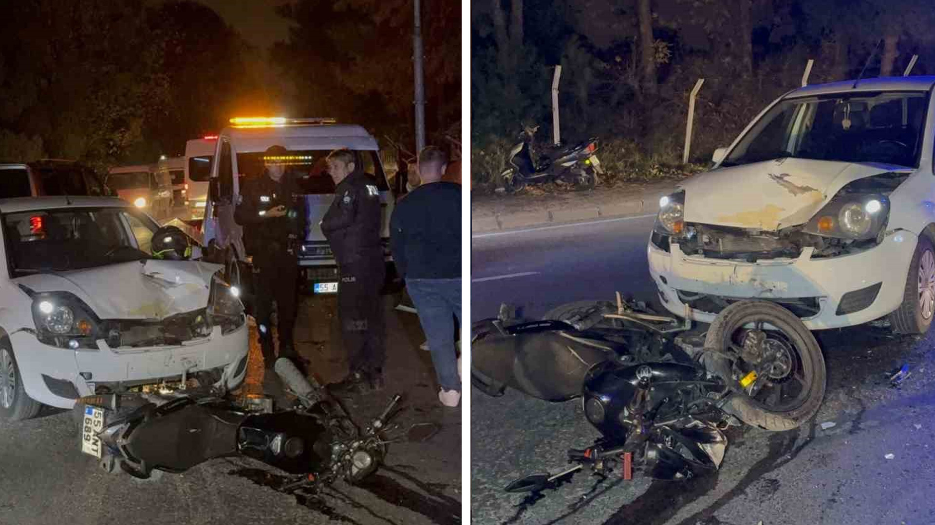 Samsun'da motosiklet kaza geçirdi: Sürücü (23) ağır yaralandı.