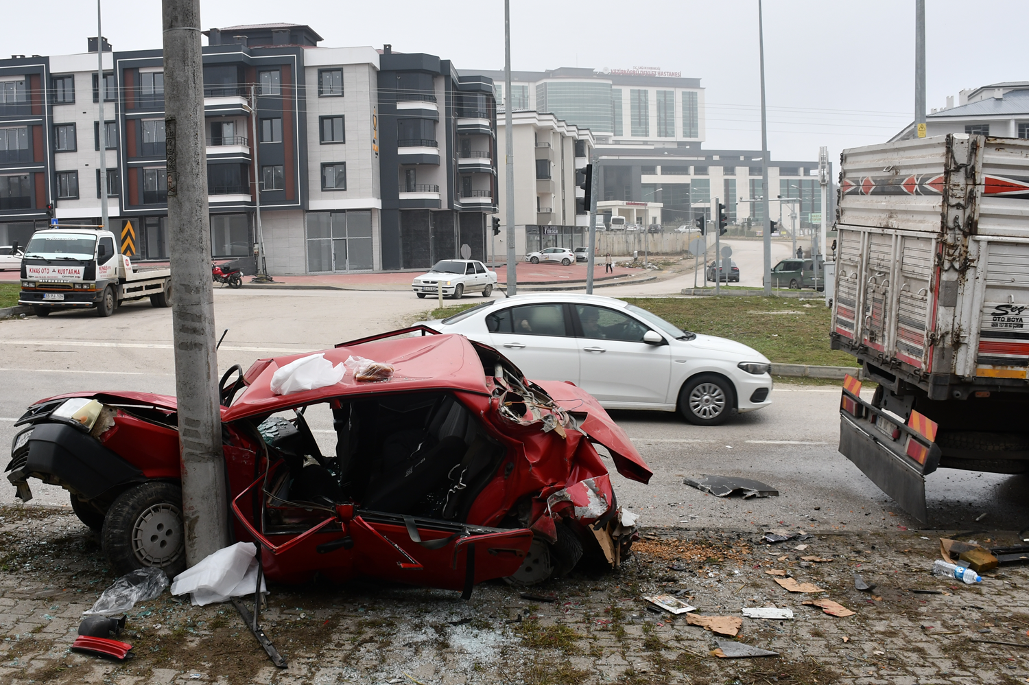 Vezirköprü'de trafik kazası: 4 kişi yaralandı!
