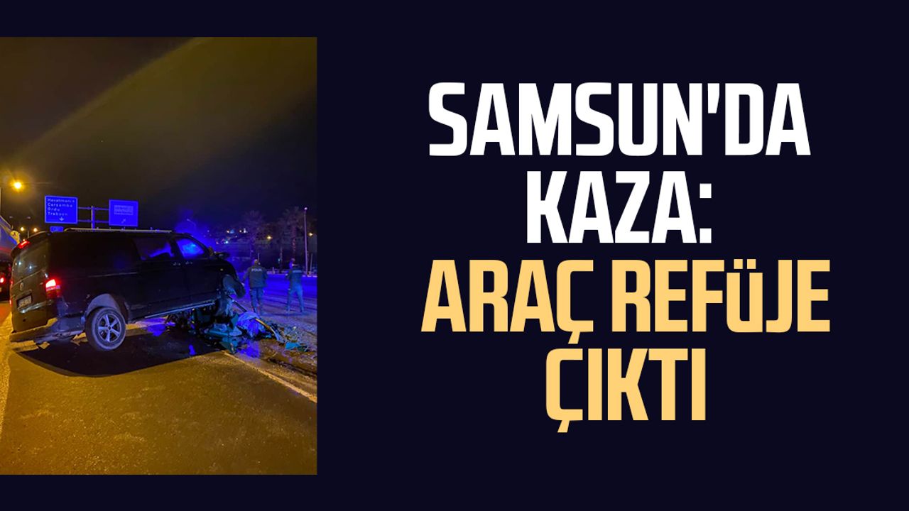 Samsun'da kaza: Araç refüjü aştı.
