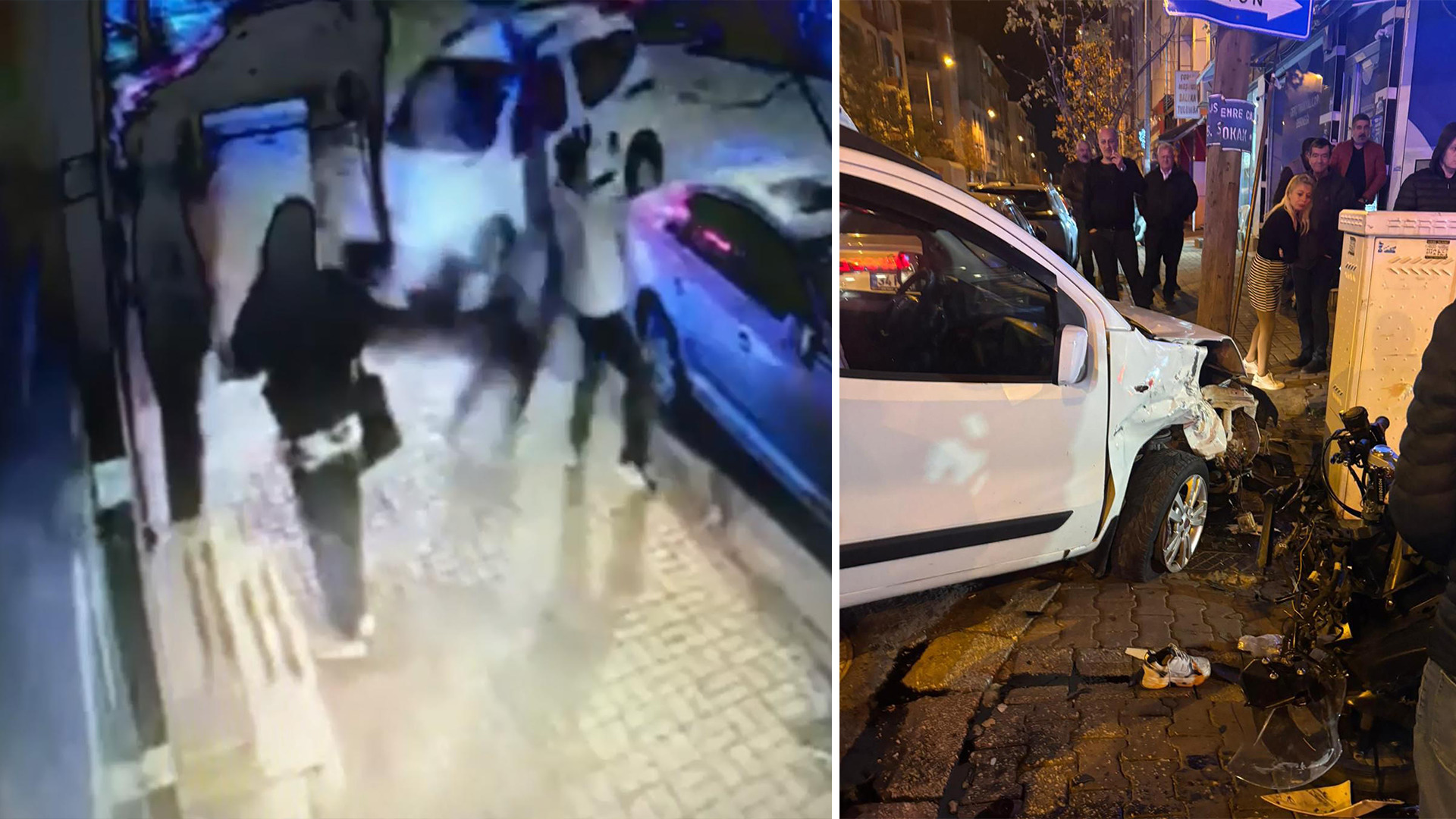Çorlu'da şok edici motosiklet kaza: Kontrolden çıkan sürücü yayayı vurdu.