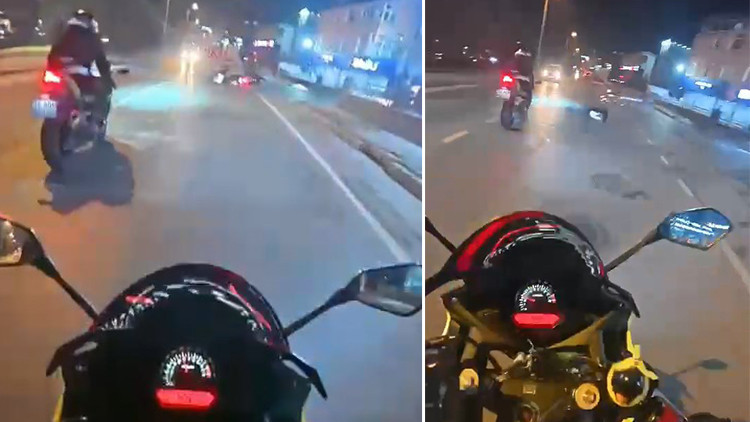 Sultanbeyli'de motosiklet sürücüsünün ölümcül kaza anı kameraya yansıdı.