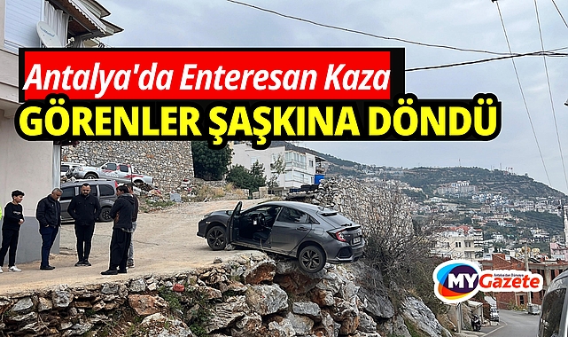 Antalya'da ilginç bir trafik kazası oldu.