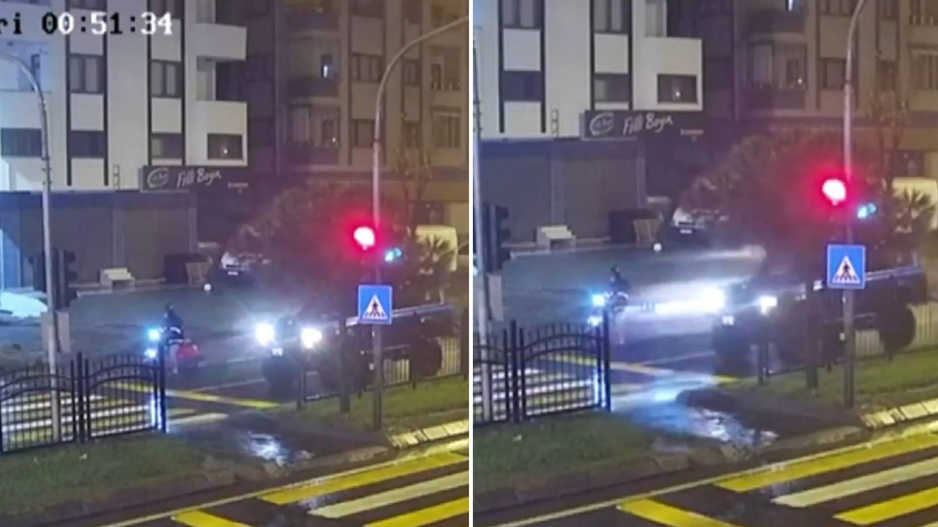 Alkollü sürücü kırmızı ışıkta bekleyen motosikletliye çarptı, otomobil çalıntı çıktı.