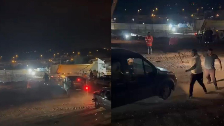 Sinirlenen şoför kargaşa çıkardı.