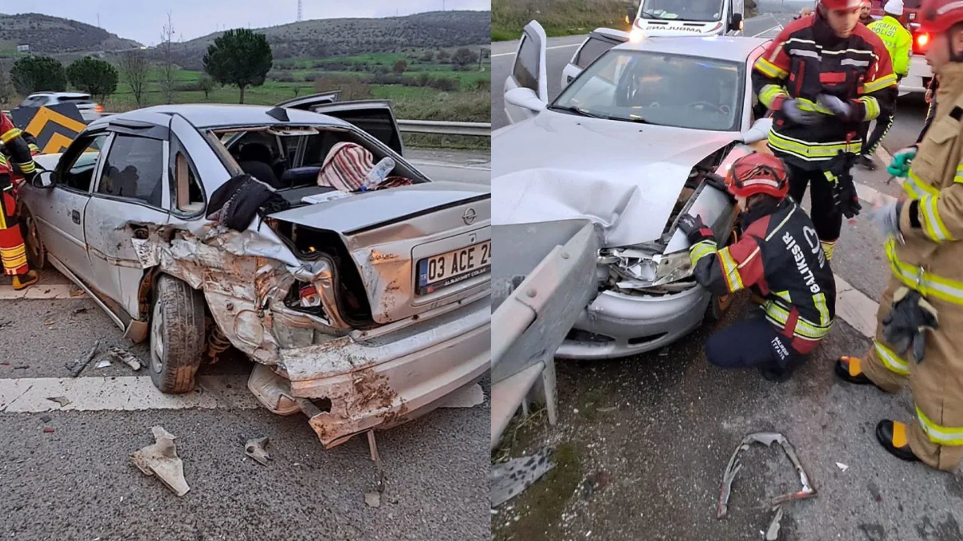 Balıkesir'de korkunç trafik kazası: 2 araç çarpıştı, yaralılar mevcut