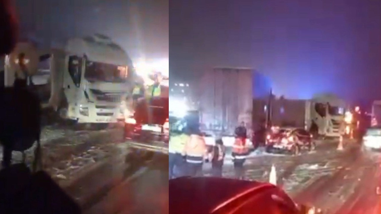 Bolu Dağı Tüneli çıkışında ardışık kaza meydana geldi.