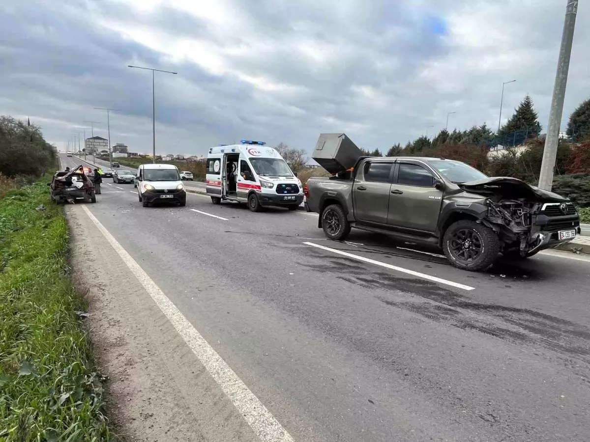 Trafik kazası Muratlı Sanayi Sitesi'ne yakın bir yerde meydana geldi, 1 kişi yaralandı.