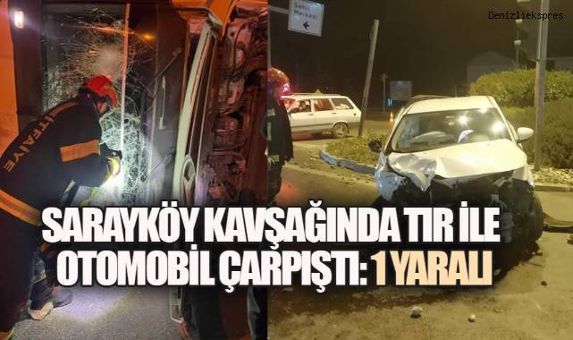 Kavşak kazası: Denizli'de tır devrildi, 1 kişi yaralandı - Güvenlik