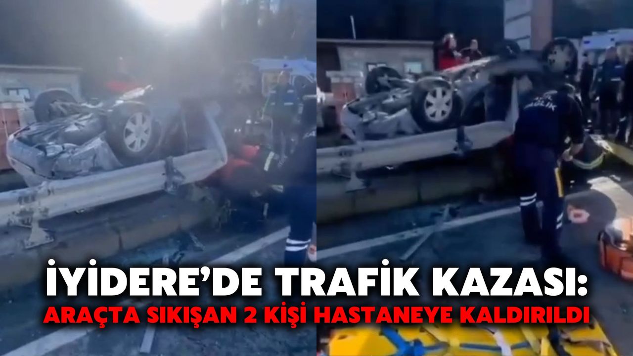 Kaza Sonucu Araçta Mahsur Kalan 2 Kişi Hastaneye Nakledildi.