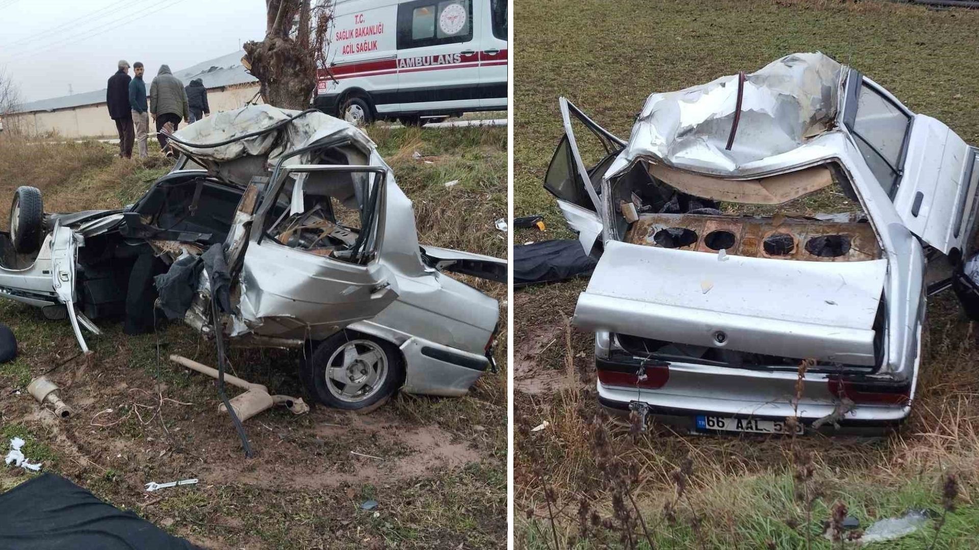 Tokat'ta korkunç kazada otomobil sürücüsü ağır şekilde yaralandı.