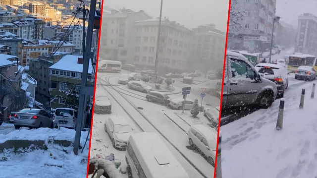Alkollü taksici, Karlı Kağıthane'de motokuryeyi sürükledi.