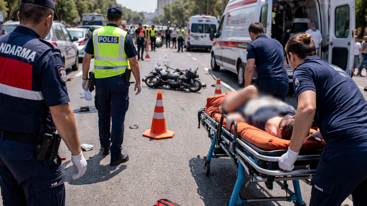 Alanya'da aniden meydana gelen kaza sonucu motosiklet sürücüsü hastaneye taşındı.