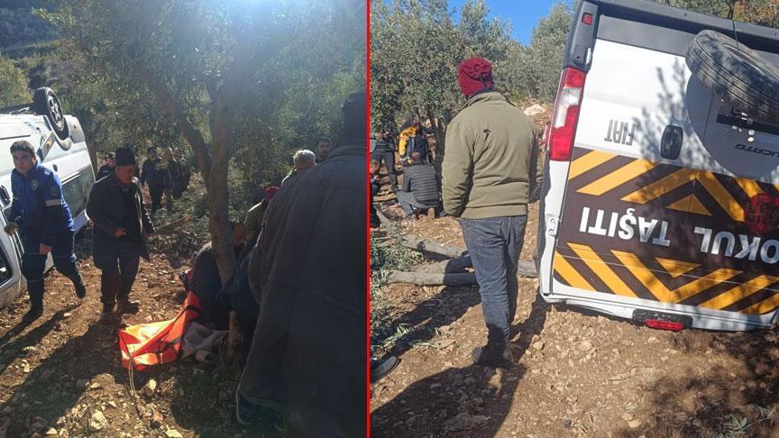 Okul servisi kaza yaptı; 4 öğrenci ve 1 kişi yaralandı.