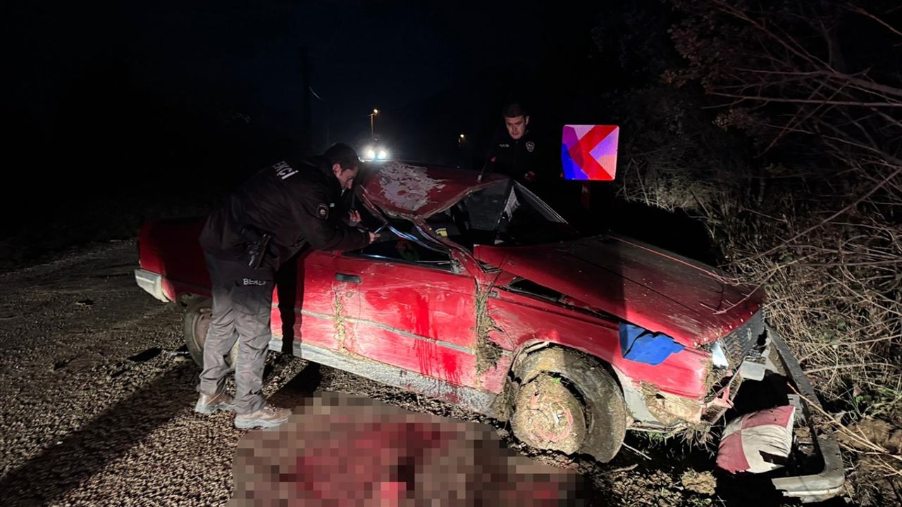Sakarya Taraklı'da araç ağaca çarptı, 1'i ağır 3 kişi yaralandı.