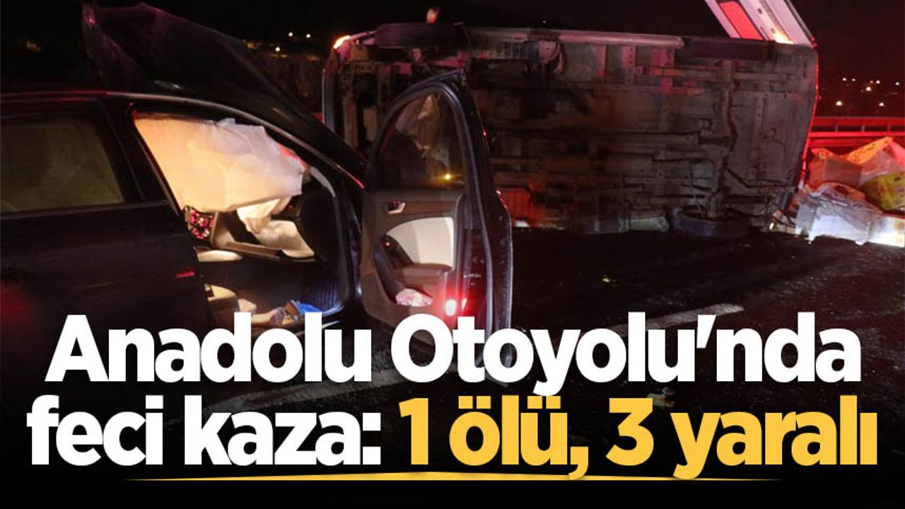 Anadolu Otoyolunda ölü ve yaralılar var: 1 can kaybı, 3 kişi yaralandı.