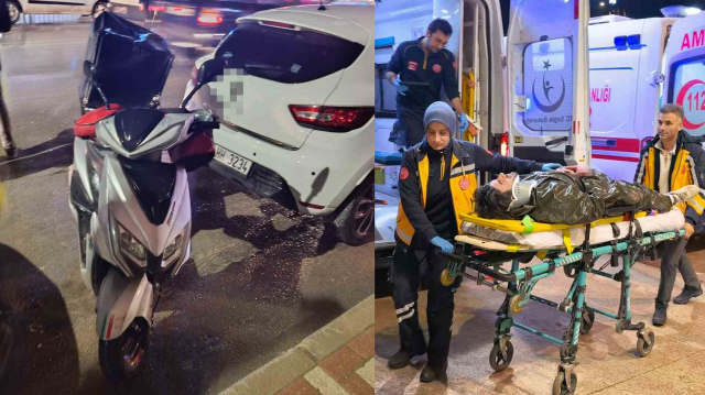 Motosiklet çarpması sonucu yaşlı adamla sürücü yaralandı, hayati tehlikeleri var.