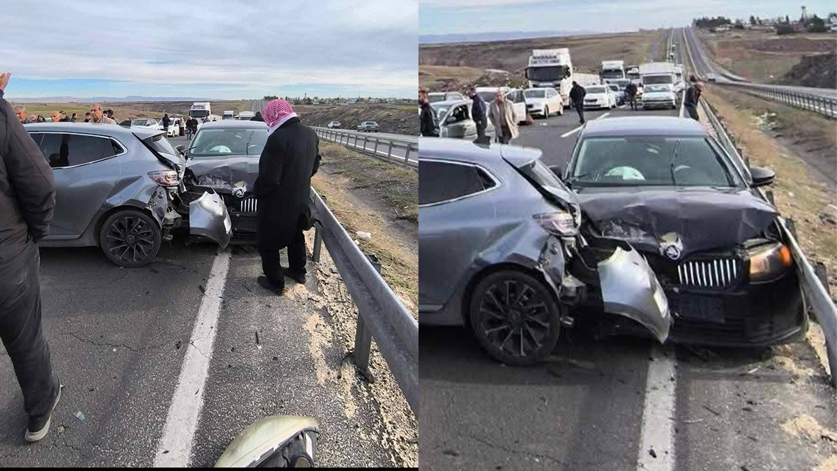 Viranşehir-Mardin yolu zincirleme trafik kazasıyla sarsıldı! Dört araç kaza yaptı.