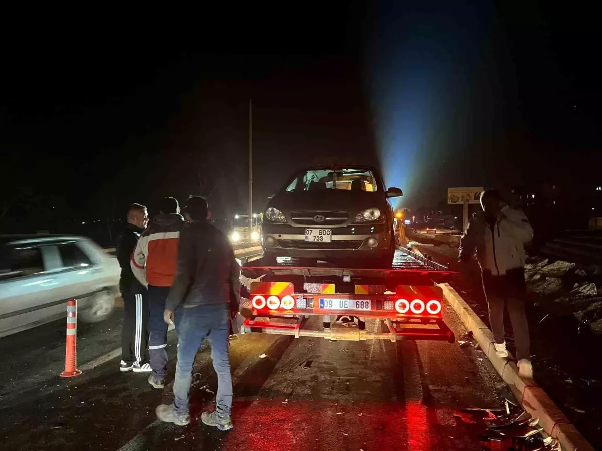 Aydın'da ardışık trafik kazası meydana geldi.