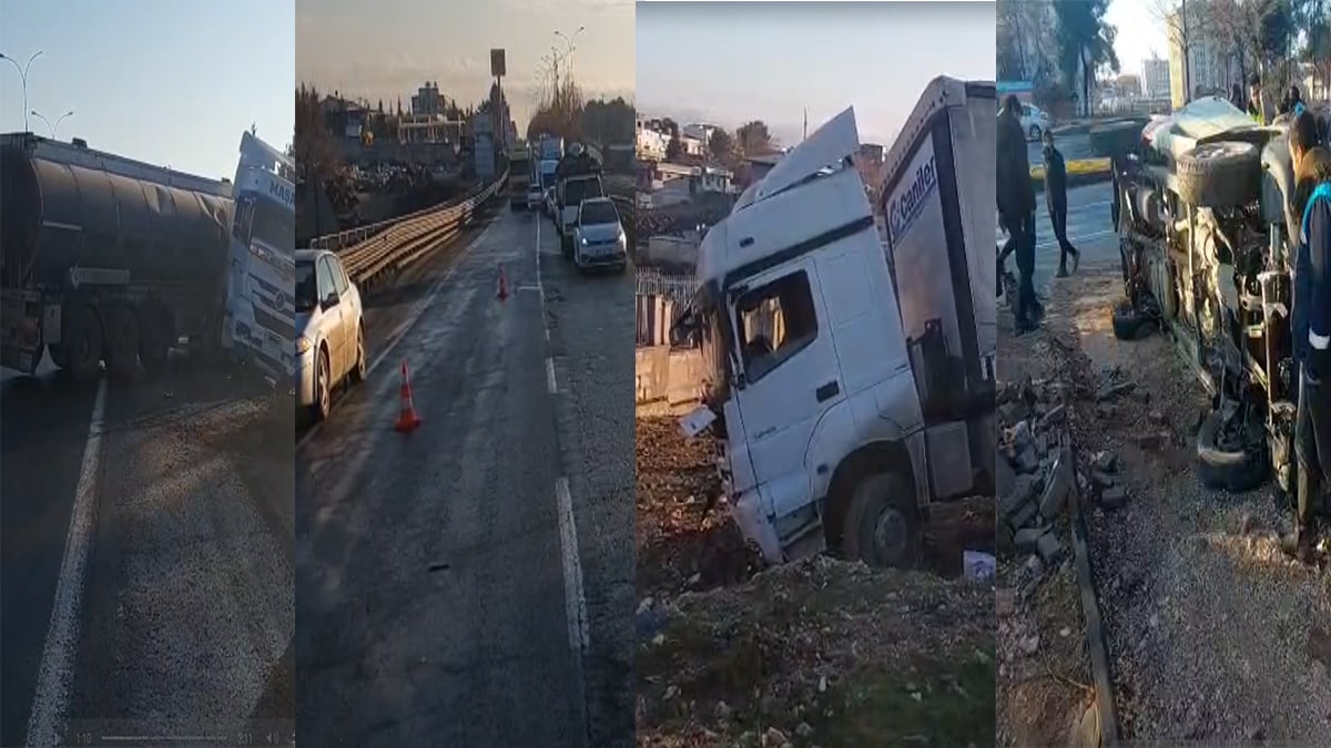 Şanlıurfa'da yollar buzlanarak kazalara neden oldu! 1 ağır, 6 yaralı var.