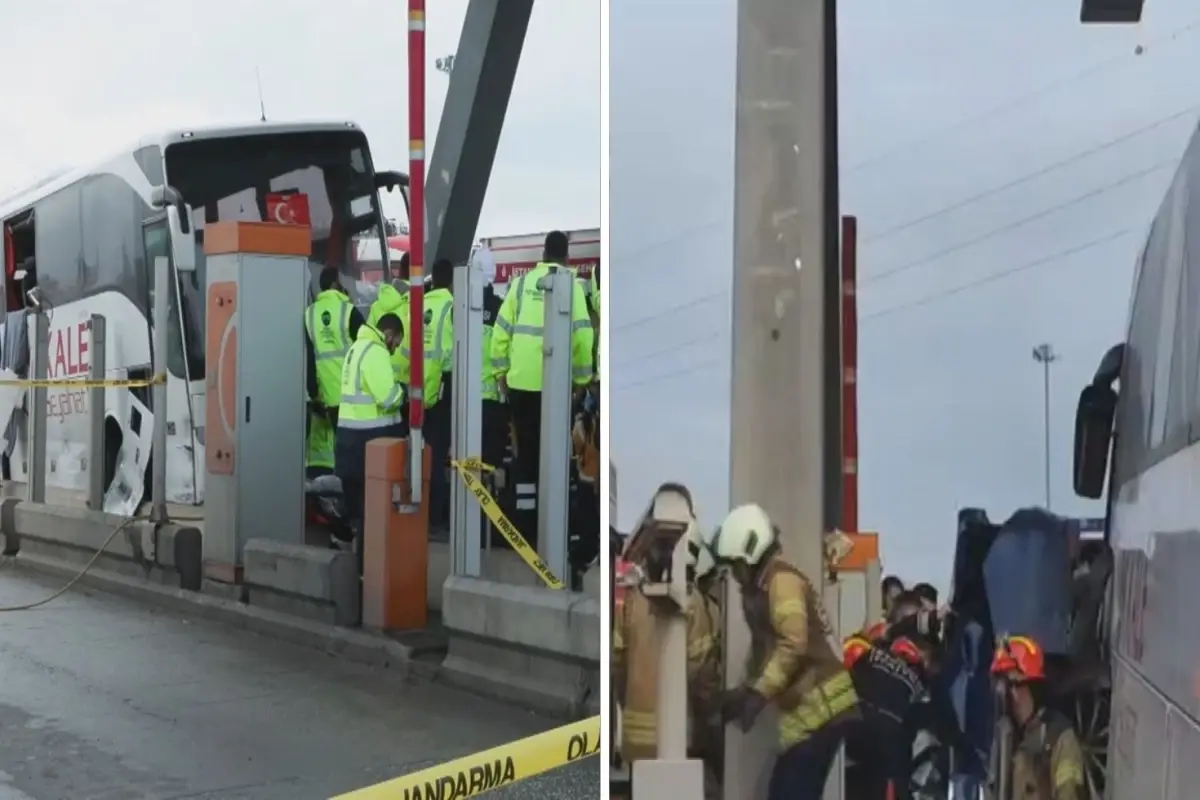 İstanbul'da korkunç kaza: Otobüs gişeye doğru giden araca çarptı!
