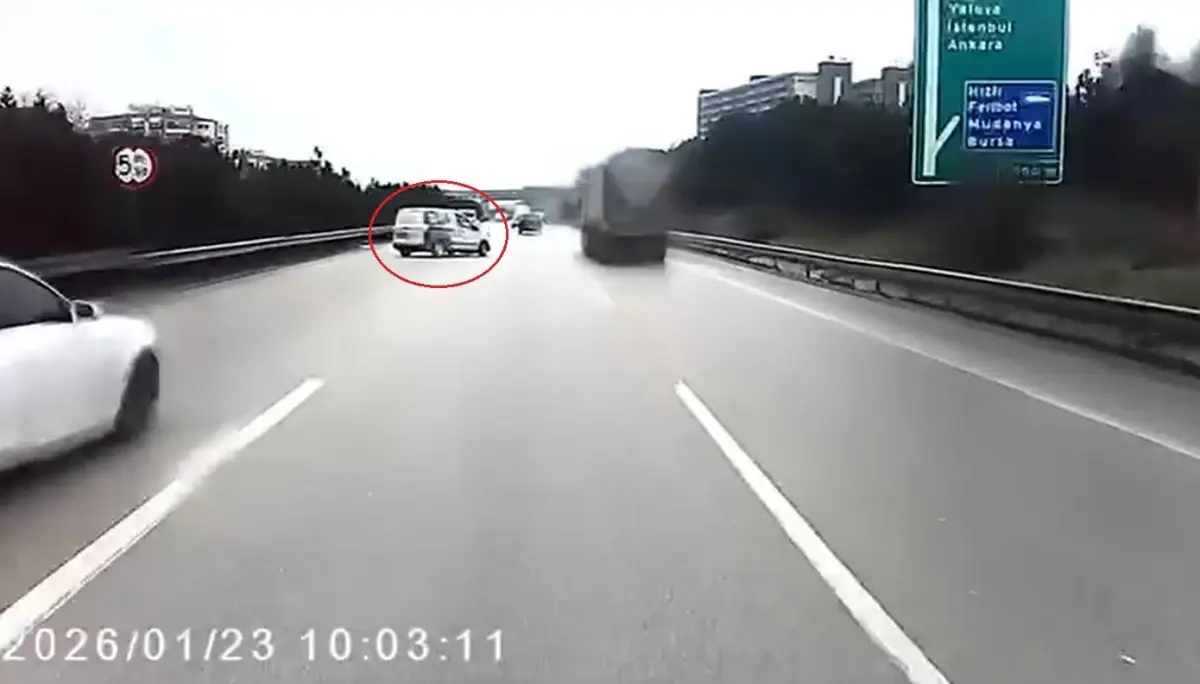 Bursa'da Trafik Kazası Tehlikesi Önlenmiş