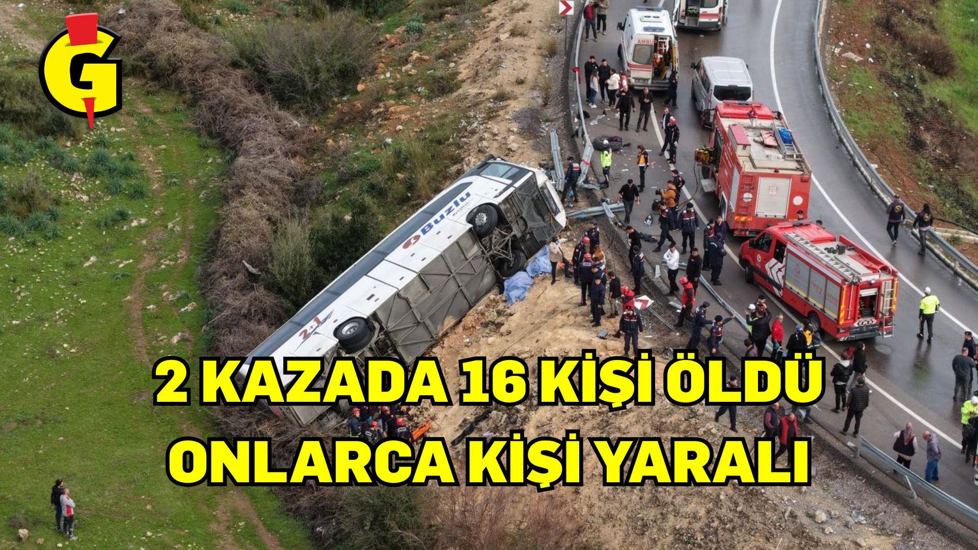 Pazar günü Türkiye'de trafik kazaları 16 kişinin ölümüne neden oldu.