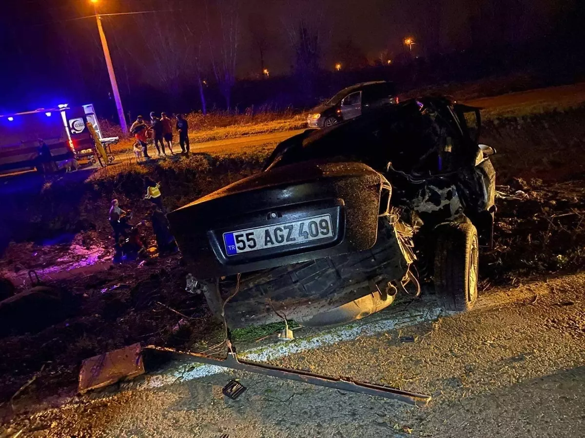 Samsun'da Trafik Kazasında Sürücü Hayatını Kaybetti.