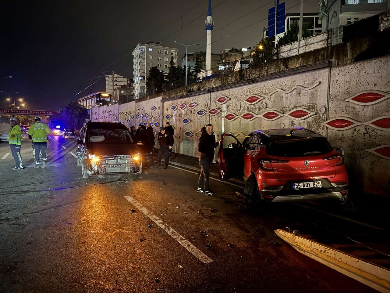 Samsun’da Atatürk Bulvarı’nda zincirleme kaza: 5 araç birbirine girdi