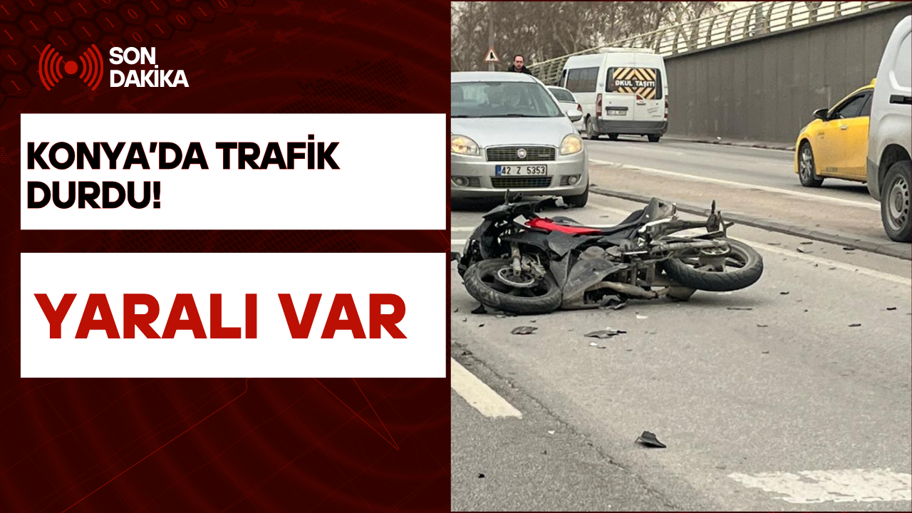 Konya’da trafik durdu! Yaralı var