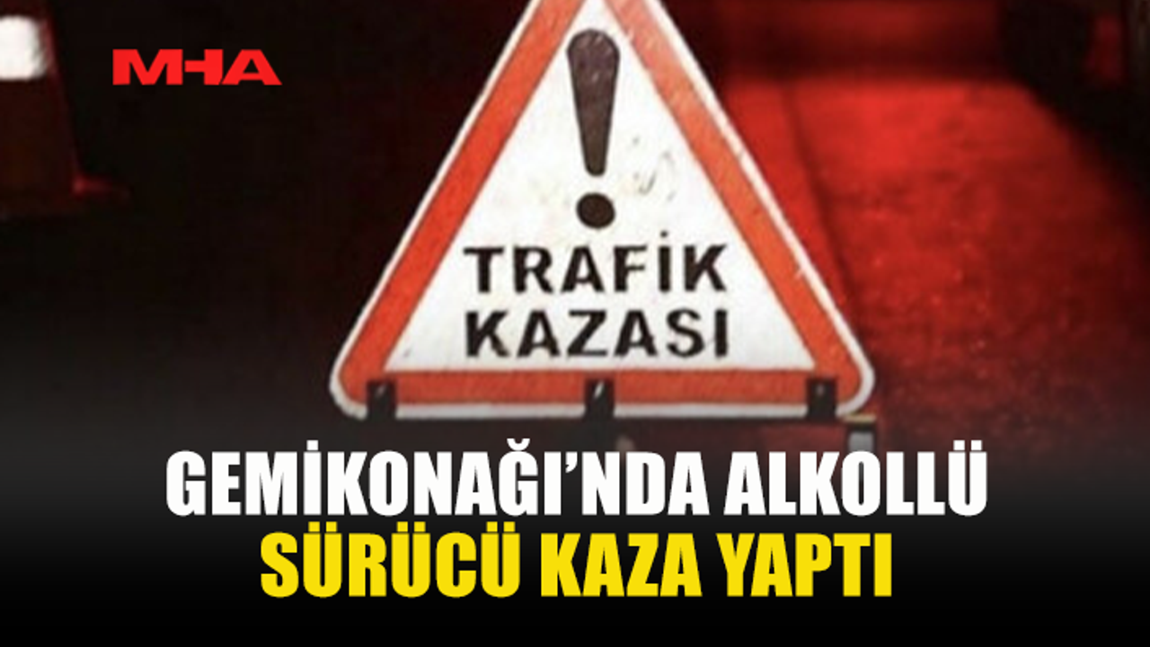 GEMİKONAĞI’NDA ALKOLLÜ SÜRÜCÜ KAZA YAPTI