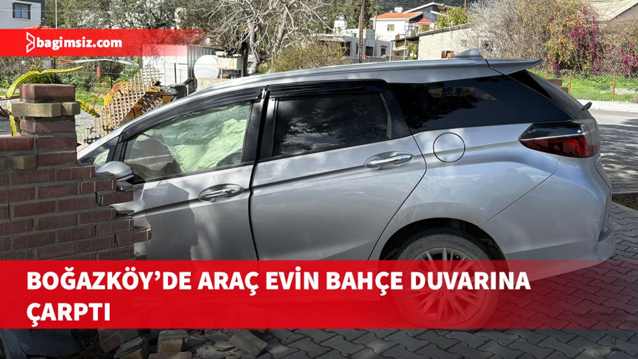 Boğazköy'deki kazada araç evin bahçe duvarına çarptı