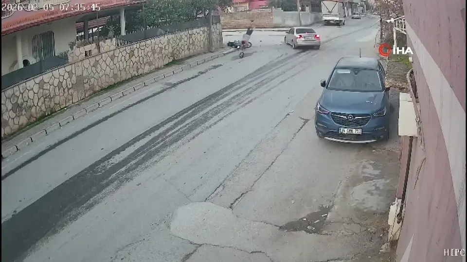 Hatay Reyhanlı’da motosiklet kazası kamerada
