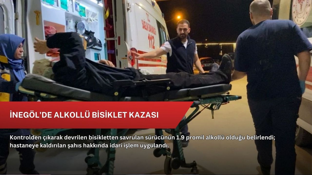 İnegöl'de alkollü bisiklet kazası