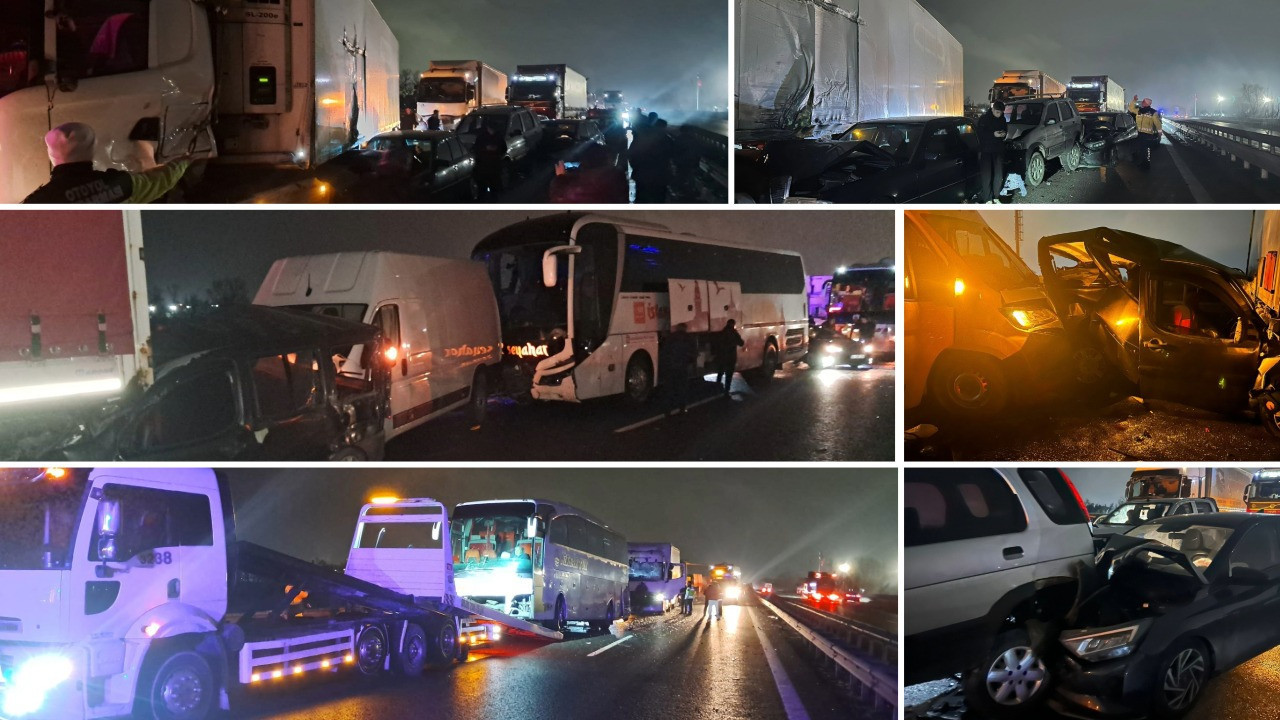 TEM'de zincirleme kaza! Ankara istikameti trafiğe kapandı