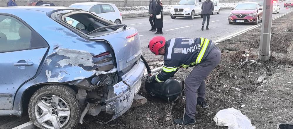 Trafik kazasında LPG tankı paniği