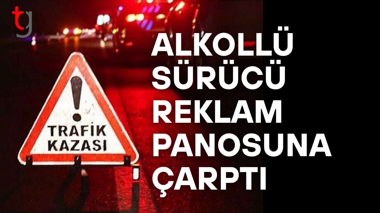 Alkollü sürücü market önünde kaza yaptı