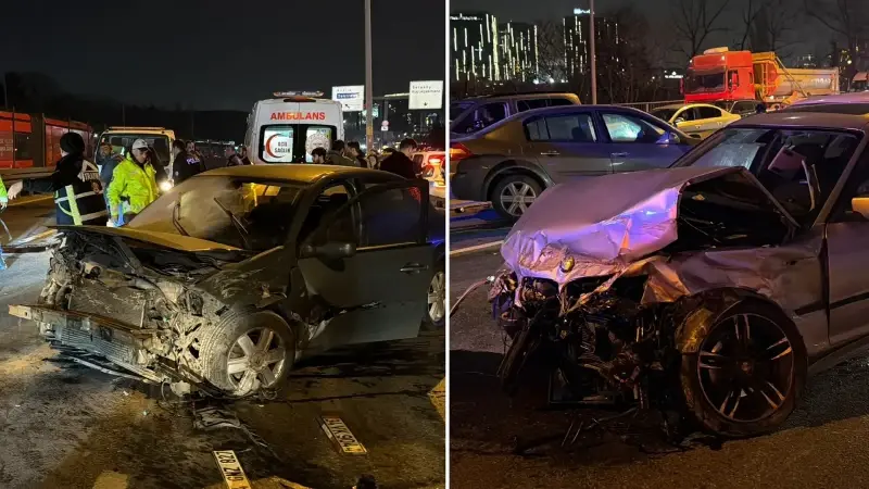 Küçükçekmece'de zincirleme kazada 1 kişi yaralandı