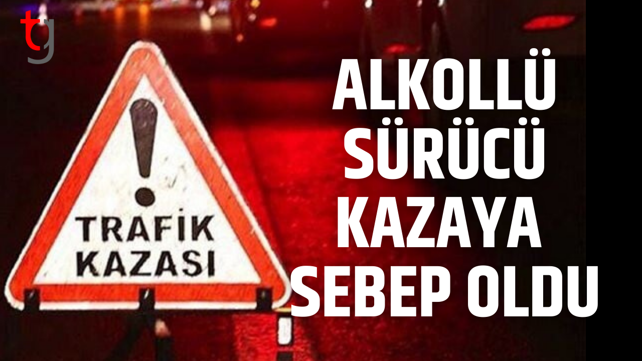 Alkollü sürücü kaza yaptı, araç dereye uçtu