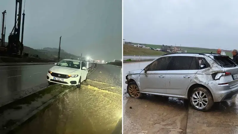 Kurtalan’da iki ayrı trafik kazası: Araçlar devrildi