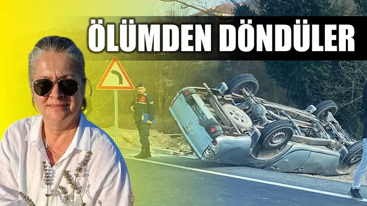 Oğlu ile birlikte kaza geçirdi