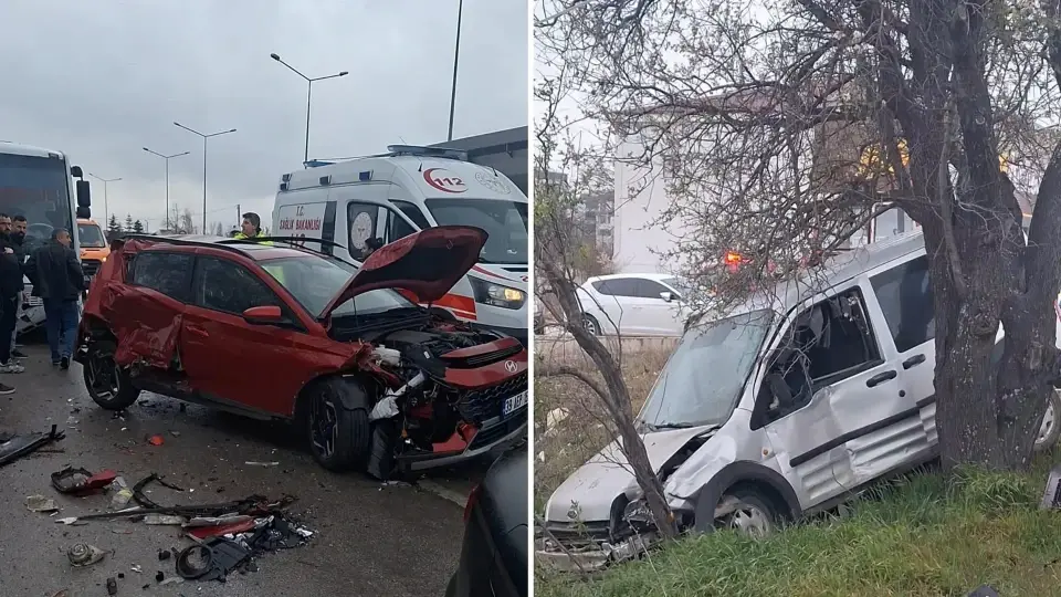 Kırklareli Kolej mevkisinde zincirleme kaza: 6 araç çarpıştı, 5 yaralı
