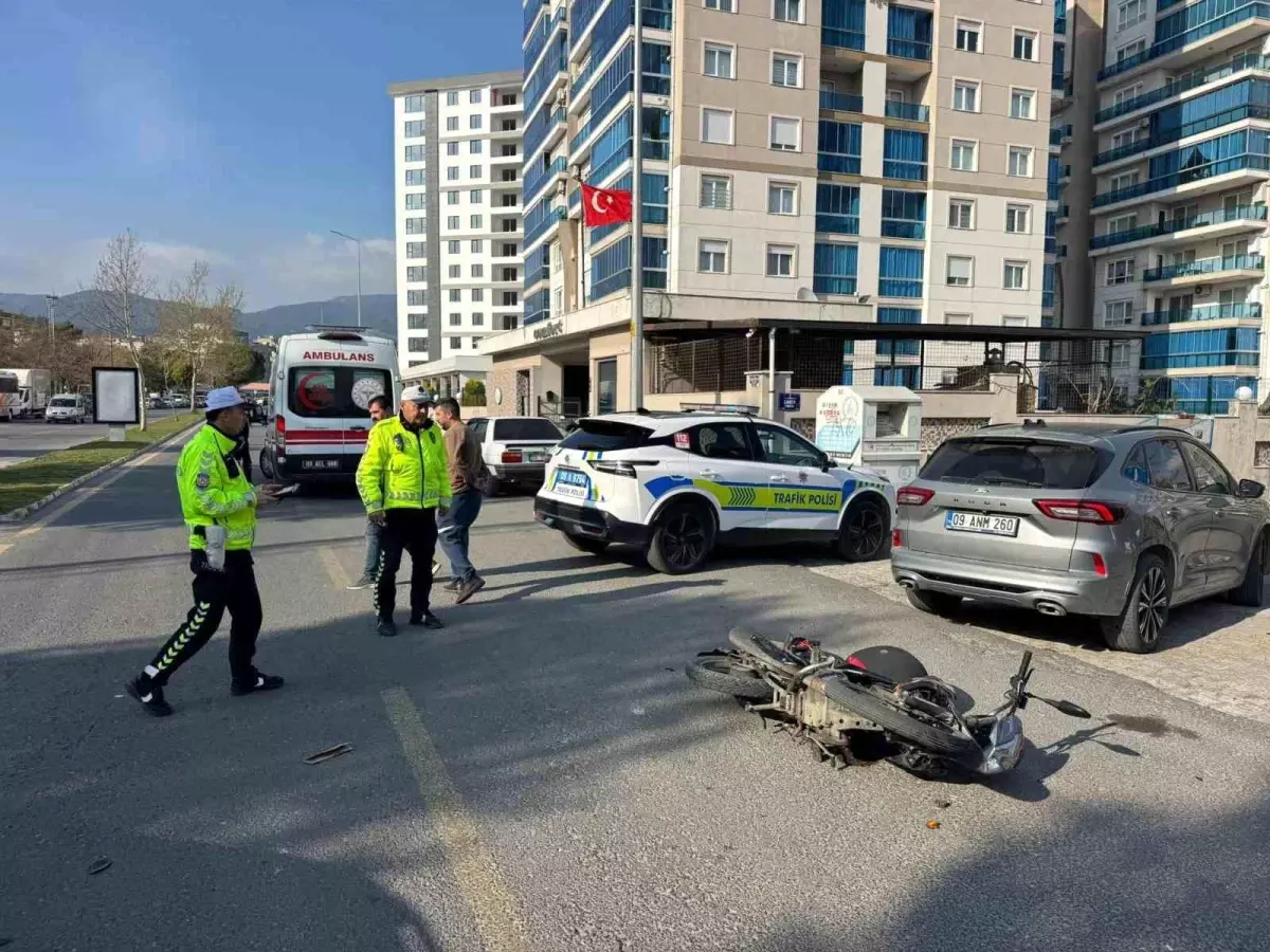 Söke'de Trafik Kazası: Motosiklet Sürücüsü Yaralandı